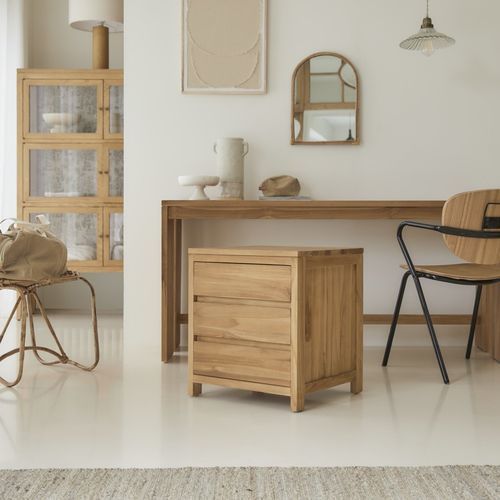 Comodino contemporaneo - EDEN - TICKET FOR THE MOON - in legno massiccio / in teak / rettangolare