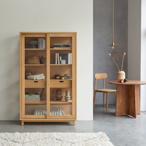Libreria contemporanea - ADEL - TICKET FOR THE MOON - per uso contract / per soggiorno / in legno massiccio