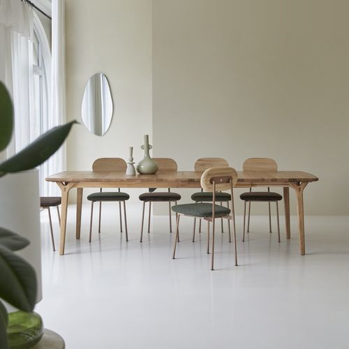 Tavolo da pranzo contemporaneo - CLARA - Tikamoon - in rovere / con supporto in quercia / rettangolare