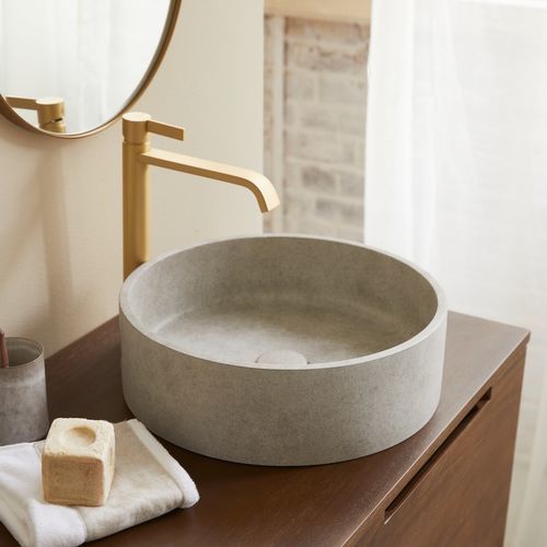 Lavabo da appoggio - GINA - Tikamoon - in calcestruzzo / in terrazzo / rotondo