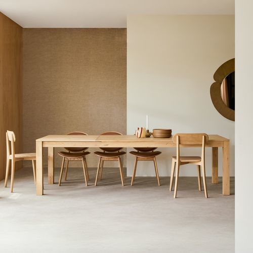 Tavolo da pranzo design minimalista - EDEN - Tikamoon - in rovere / con supporto in quercia / rettangolare