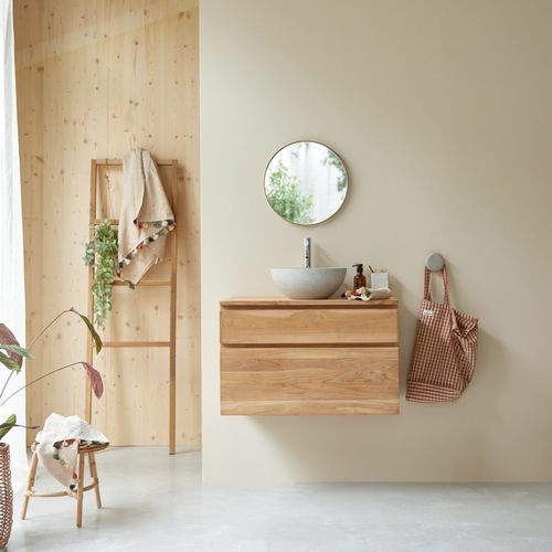 Mobile lavabo singolo - JACOB - Tikamoon - sospeso / in teak / in legno massiccio