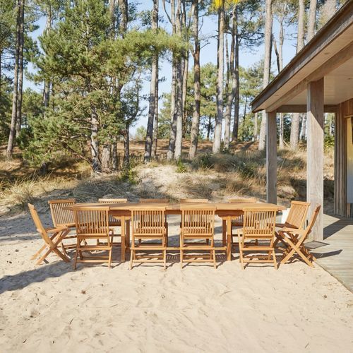 Set tavolo e sedia contemporaneo - CAPRI - Tikamoon - da giardino / in acacia / con contenitore