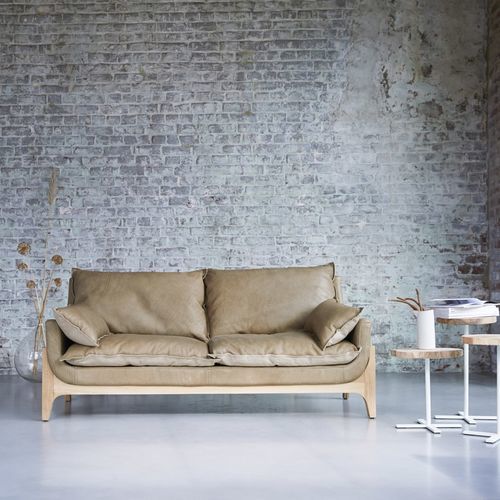 Divano vintage - WOODNEST - Tikamoon - da sala / in lino / in pelle