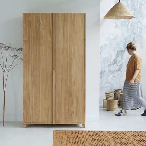 Armadio contemporaneo - GRETA - Tikamoon - in legno massiccio / in teak / con ante battenti