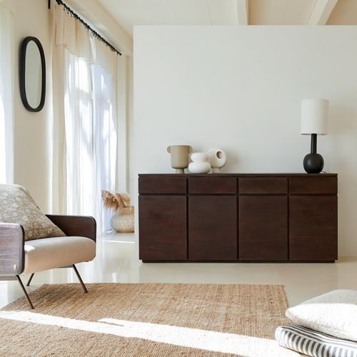 Credenza contemporanea - EVA - Tikamoon - in wengé / in legno massiccio / in mogano