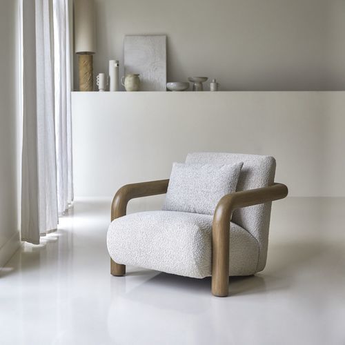 Poltrona contemporanea - NINA - Tikamoon - in tessuto / in legno / imbottita