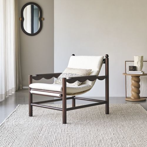 Poltrona contemporanea - ALIX - Tikamoon - in tessuto / in poliestere / in legno massiccio