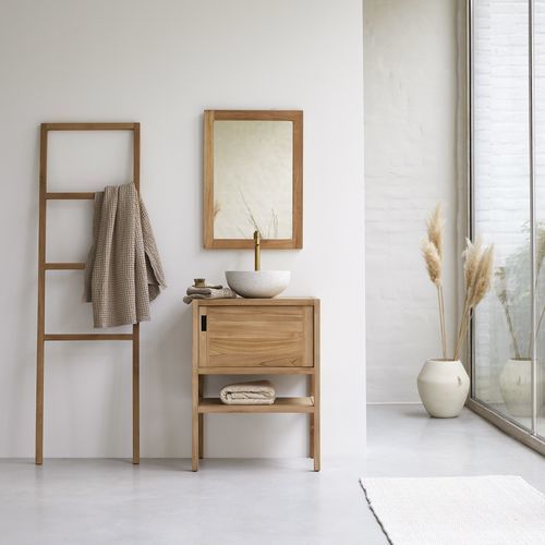 Mobile lavabo singolo - ARTY - Tikamoon - da appoggio / in teak / in legno con vernice di protezione