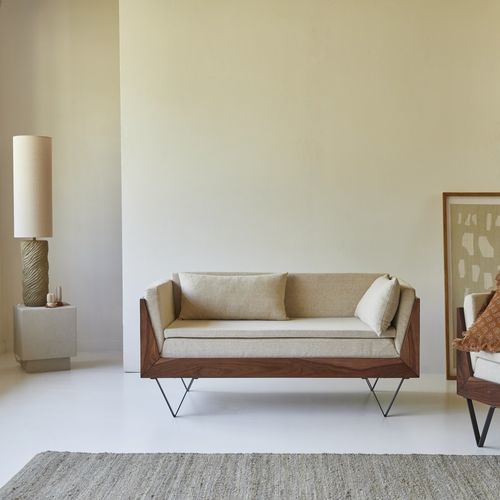 Divano design minimalista - METRIC - Tikamoon - da sala / in tessuto / in palissandro