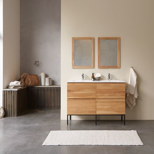 Mobile lavabo doppio - NOVA - Tikamoon - da appoggio / in metallo / in ceramica