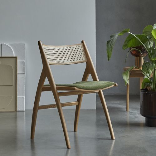 Sedia contemporanea - CLARA - Tikamoon - da interno / in rovere / in rattan