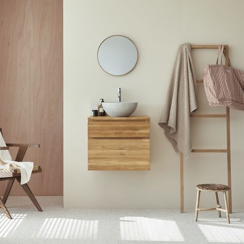 Mobile lavabo singolo - JACOB - Tikamoon - sospeso / in teak / contemporaneo