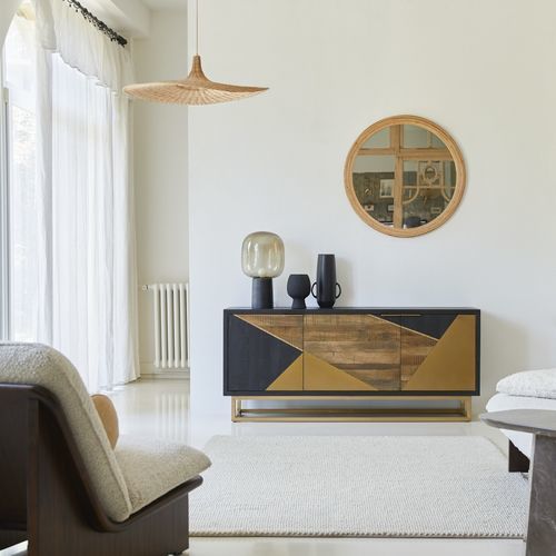 Credenza moderna - OSCAR - Tikamoon - in metallo / in acciaio inossidabile / in rovere