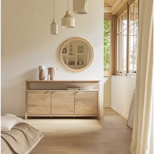 Credenza design scandinavo - POLA - Tikamoon - in legno massiccio / in rovere / con ripiano
