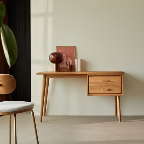 Scrivania da terra - KORT - Tikamoon - design scandinavo / in metallo / in ottone