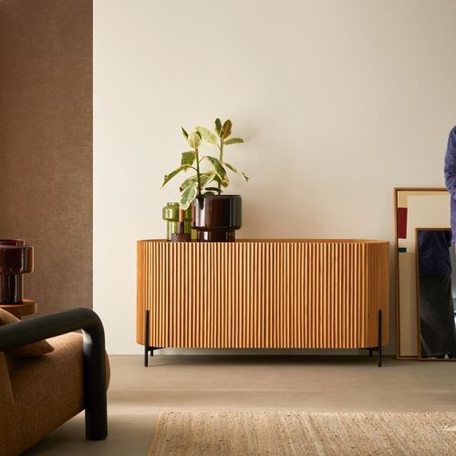Credenza Art Deco - LOU - Tikamoon - in metallo / in legno / con ante battenti
