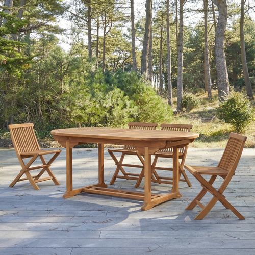 Tavolo da pranzo contemporaneo - CAPRI - Tikamoon - in acacia / con supporto in legno / ovale