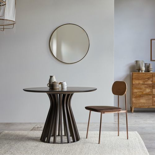 Tavolo da pranzo contemporaneo - GRECO - Tikamoon - in metallo / in legno massiccio / con supporto in metallo
