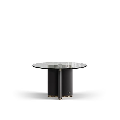 Tavolo da pranzo contemporaneo - FLOWER - Bablanc - in ottone lucidato / in vetro / con supporto in ottone lucido