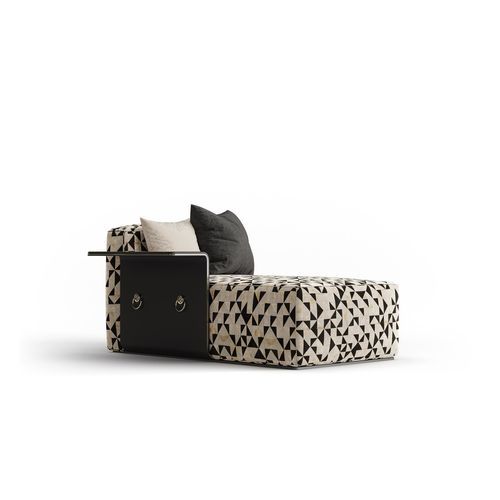 Chaise longue contemporanea - DADA - Bablanc - in tessuto / in schiuma di poliuretano / in pelle