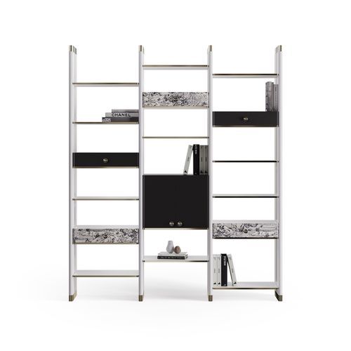 Libreria moderna - GOLCONDA - Bablanc - per uso contract / per hotel / in ottone
