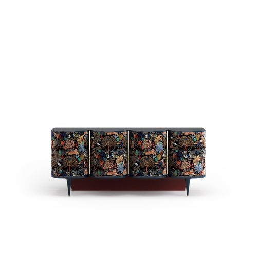 Credenza contemporanea - PIGALLE - Bablanc - in ottone lucidato / in legno massiccio / su misura