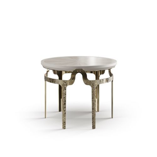Tavolo d'appoggio contemporaneo - GARÇOM - Bablanc - in ottone / con supporto in acciaio inossidabile / rotondo
