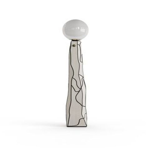 Lampada da pavimento - BRUT - Bablanc - in vetro / in ottone placcato oro / contemporanea