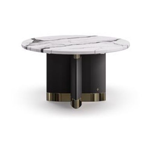 Tavolino basso contemporaneo - FLOWER - Bablanc - in ottone lucidato / in marmo / con supporto in ottone lucido
