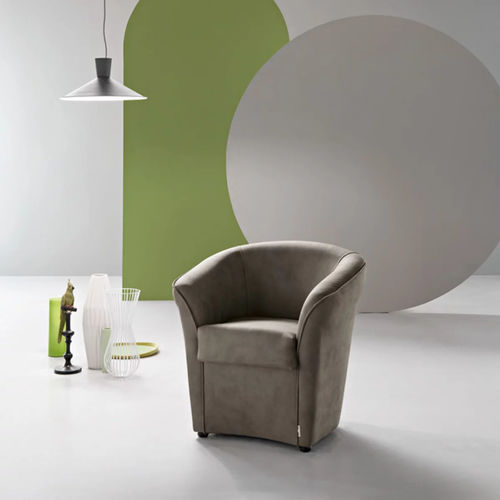Poltrona contemporanea - NABUK - L.A.P.D. srls - in ecopelle / in tessuto / in legno massiccio