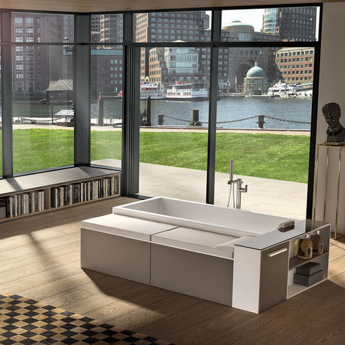 Vasca da bagno ad isola - MODULA F COMBI - Albatros - per ambiente abitativo / in Solid Surface / contemporanea