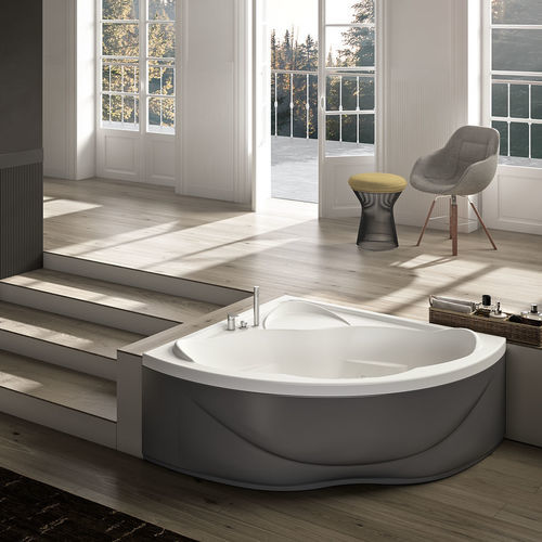 Vasca da bagno d'angolo - ETHOS 140 - Albatros - integrata / per ambiente abitativo / ad uso professionale