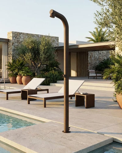 Doccia da esterno per piscina - SOLARIS - Albatros - solare / in acciaio inox 304 / per centro benessere