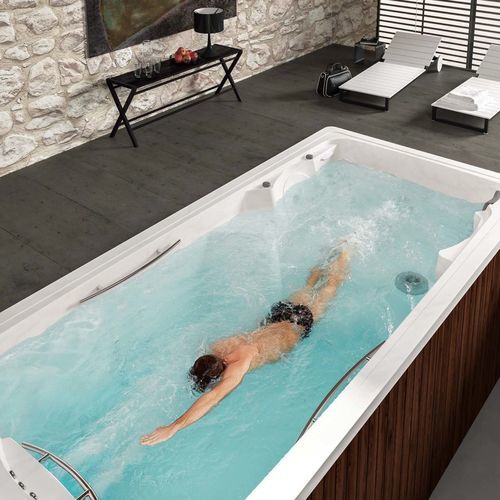 Spa per nuoto controcorrente fuoriterra - HARRY SWIM - Albatros - rettangolare / 3 posti / da interno
