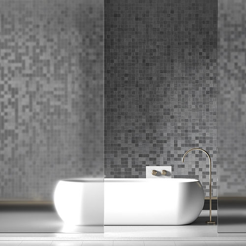 Mosaico in alluminio - IRIAL - lucido / da interno / da sala