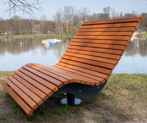 Chaise longue contemporanea - VISTA MARE - Spreewaldwerk - in legno / in metallo / da esterno