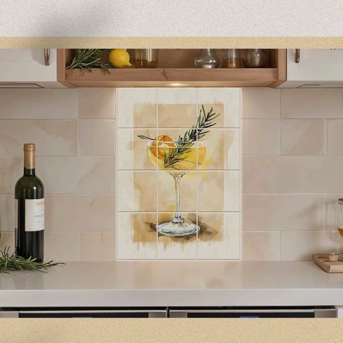 Pannello retrocucina in marmo - BAR BACKSPLASH  - Tempera Art Design - in porcellana / in ceramica / personalizzabile