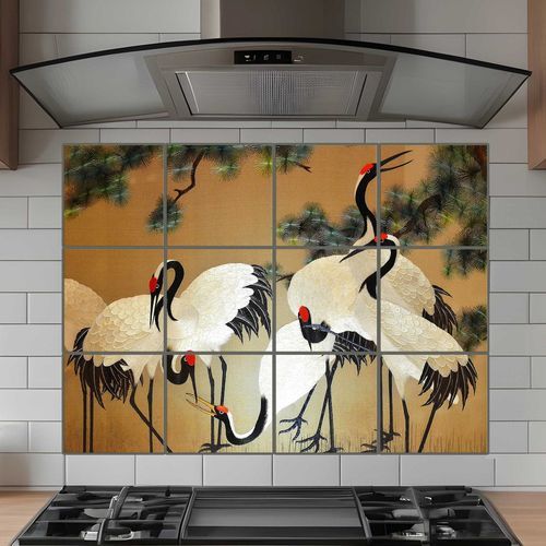 Piastrella in porcellana - CHINESE CRANES - Tempera Art Design - con motivo stampato / per interni / indoor