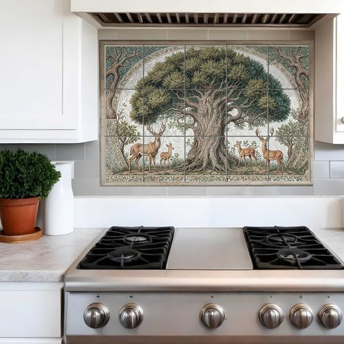 Pannello retrocucina in ceramica - MEDIEVAL TREE - Tempera Art Design - in marmo / in porcellana / a motivi