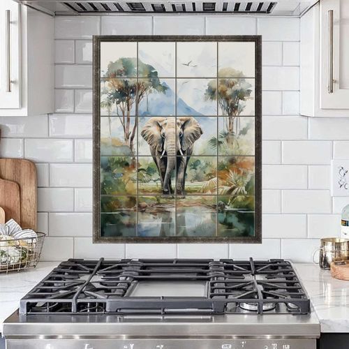Pannello retrocucina in ceramica - LANDSCAPE - Tempera Art Design - in marmo / personalizzabile / resistente agli UV