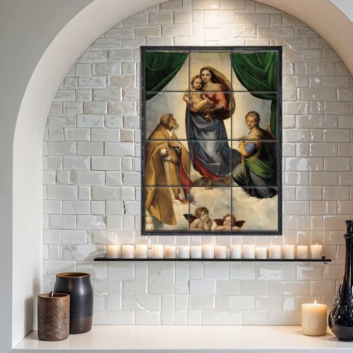 Piastrella in porcellana - THE SISTINE MADONNA - Tempera Art Design - con motivo stampato / personalizzata / da interno