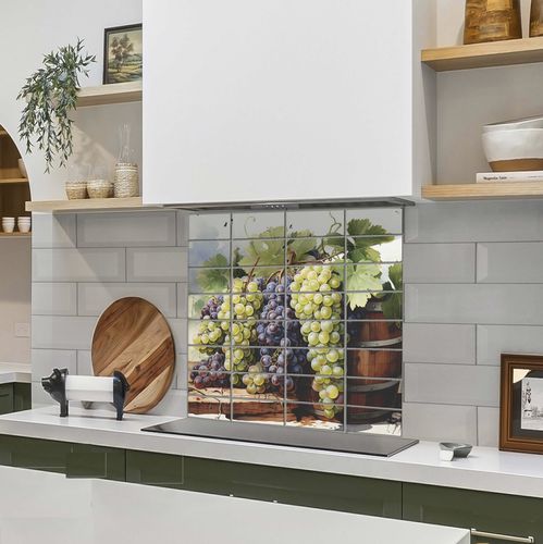 Pannello retrocucina in ceramica - GRAPES AND VINES  - Tempera Art Design - in porcellana / in marmo / a motivi