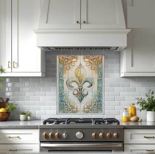 Pannello retrocucina in porcellana - FLEUR-DE-LIS - Tempera Art Design - a motivi / con motivi floreali / resistente agli UV