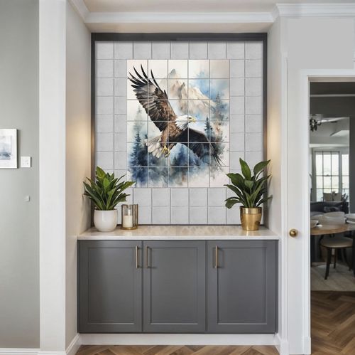 Pannello retrocucina in ceramica - EAGLE TILES  - Tempera Art Design - in marmo / in porcellana / con motivo con animali