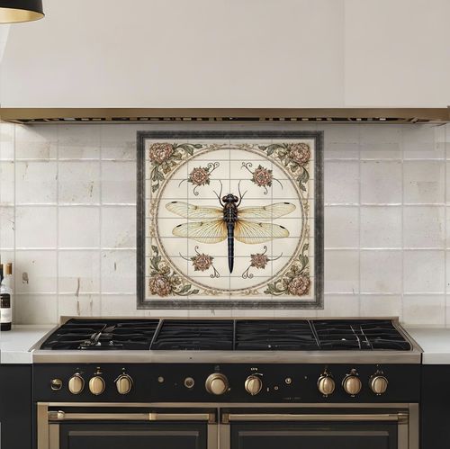 Pannello retrocucina in porcellana - 205361 - Tempera Art Design - con motivo con animali / con motivi floreali / personalizzabile