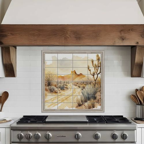 Pannello retrocucina in porcellana - TEXAS DESERT - Tempera Art Design - panoramico / personalizzabile / resistente agli UV
