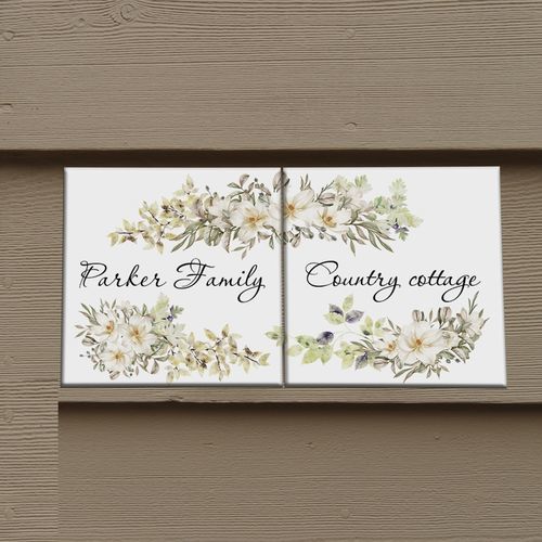 Cartello segnaletico per porta - COUNTRY COTTAGE - Tempera Art Design - sospeso / da parete / in porcellana