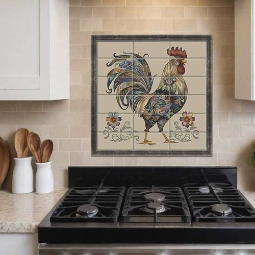 Pannello retrocucina in ceramica - ROOSTER - Tempera Art Design - in marmo / in porcellana / personalizzabile