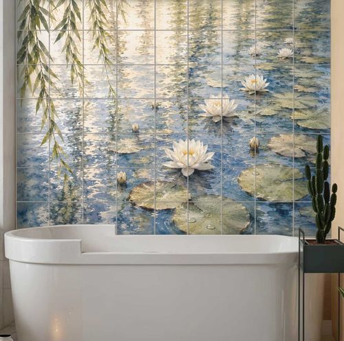 Mosaico in ceramica - WATER LILY POND - Tempera Art Design - finitura naturale / per interni / da esterno